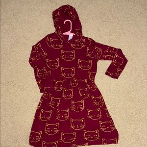 Carter's Burgundy Cat Print Casual Dress